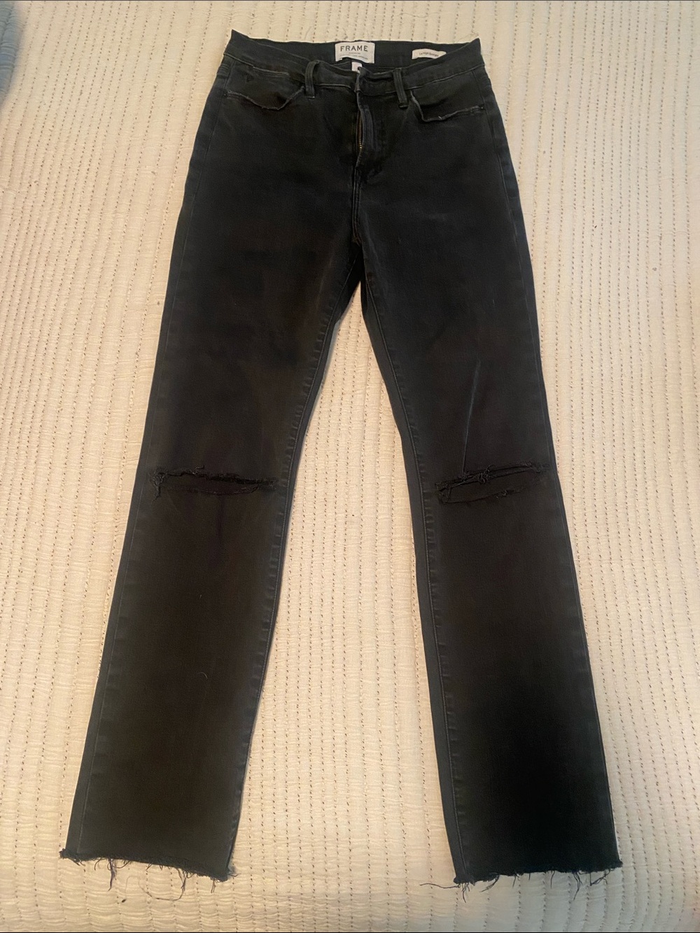 FRAME Denim Black Jeans with Branded Waist Label